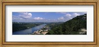 High angle view of a city at the waterfront, Austin, Travis County, Texas, USA Fine Art Print