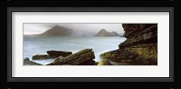 Rock formations at coast, Black Cuillin, Elgol, Isle of Skye, Inner Hebrides, Highlands Region, Scotland Fine Art Print