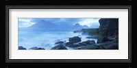 Black Cuillin and waves at coast, Elgol, Isle of Skye, Inner Hebrides, Highlands Region, Scotland Fine Art Print