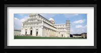 Tower with a cathedral, Leaning Tower Of Pisa, Pisa Cathedral, Piazza Dei Miracoli, Pisa, Tuscany, Italy Fine Art Print