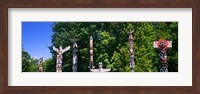 Totem poles in a a park, Stanley Park, Vancouver, British Columbia, Canada Fine Art Print