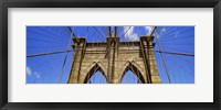Low angle view of a suspension bridge, Brooklyn Bridge, New York City, New York State, USA Fine Art Print