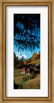 Huts with the Mt Matterhorn in background in autumn morning light, Valais Canton, Switzerland Fine Art Print