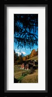 Huts with the Mt Matterhorn in background in autumn morning light, Valais Canton, Switzerland Fine Art Print