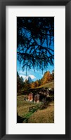 Huts with the Mt Matterhorn in background in autumn morning light, Valais Canton, Switzerland Fine Art Print