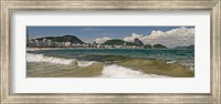 Waves on Copacabana Beach with Sugarloaf Mountain in background, Rio De Janeiro, Brazil Fine Art Print