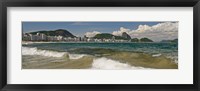 Waves on Copacabana Beach with Sugarloaf Mountain in background, Rio De Janeiro, Brazil Fine Art Print