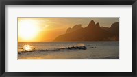 Surfers at sunset on Ipanema Beach, Rio De Janeiro, Brazil Fine Art Print