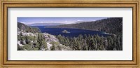 High angle view of a lake with mountains in the background, Lake Tahoe, California, USA Fine Art Print