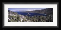 High angle view of a lake with mountains in the background, Lake Tahoe, California, USA Fine Art Print