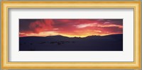 Silhouette of a mountain range at dusk, White Sands National Monument, New Mexico Fine Art Print