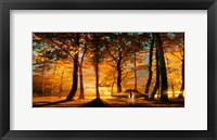 Alien and UFO in the forest Fine Art Print