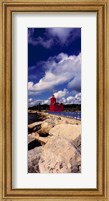 Lighthouse at the coast, Big Red Lighthouse, Holland, Michigan, USA Fine Art Print