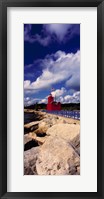 Lighthouse at the coast, Big Red Lighthouse, Holland, Michigan, USA Fine Art Print