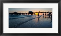 Pier at sunset, Fort Myers Beach, Estero Island, Lee County, Florida, USA Fine Art Print