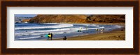 Surfers on the beach, California, USA Fine Art Print