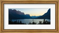Sunset over St. Mary Lake with Wild Goose Island, US Glacier National Park, Montana, USA Fine Art Print
