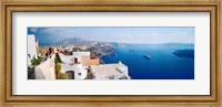 High angle view of a town at coast, Santorini, Cyclades Islands, Greece Fine Art Print