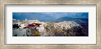 Buildings along rugged hillside, Santorini, Greece Fine Art Print