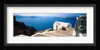 Steps leading to church, Santorini, Cyclades Islands, Greece Fine Art Print