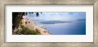 Dwellings along cliff, Santorini, Greece Fine Art Print