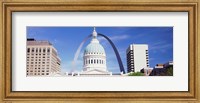 Government building surrounded by Gateway Arch, Old Courthouse, St. Louis, Missouri, USA Fine Art Print