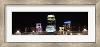 Skyline at night  from Shelby Street Bridge, Nashville, Tennessee Fine Art Print
