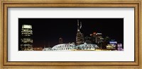 Skylines and Shelby Street Bridge at night, Nashville, Tennessee Fine Art Print