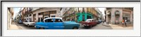 360 degree view of old cars on a street, Havana, Cuba Fine Art Print