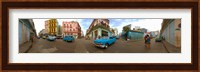 360 degree view of street scene, Havana, Cuba Fine Art Print
