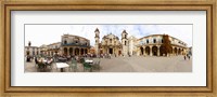 People at Plaza De La Catedral, Cathedral of Havana, Havana, Cuba Fine Art Print