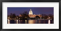 Government building lit up at dusk, Capitol Building, National Mall, Washington DC, USA Fine Art Print