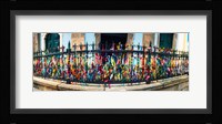 Colorful Bonfim wish ribbons tied around at Church of Nosso Senhor do Bonfim, Pelourinho, Salvador, Bahia, Brazil Fine Art Print