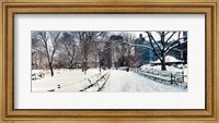 Snow covered park, Union Square, Manhattan, New York City, New York State, USA Fine Art Print