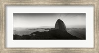 Sugarloaf Mountain at sunset, Rio de Janeiro, Brazill (black and white) Fine Art Print