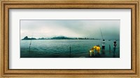 People fishing, Guanabara Bay, Niteroi, Rio de Janeiro, Brazil Fine Art Print