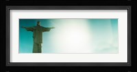 Low angle view of Christ The Redeemer, Corcovado, Rio de Janeiro, Brazil Fine Art Print