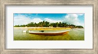 Small wooden boat moored on the beach, Morro De Sao Paulo, Tinhare, Cairu, Bahia, Brazil Fine Art Print