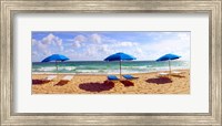 Lounge chairs and beach umbrellas on the beach, Fort Lauderdale Beach, Florida, USA Fine Art Print