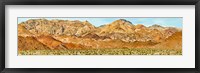 Bushes in a desert with mountain range in the background, Death Valley, Death Valley National Park, California Fine Art Print