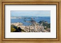 High angle view of the city with Sugarloaf Mountain in background, Guanabara Bay, Rio De Janeiro, Brazil Fine Art Print