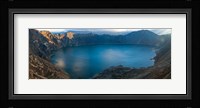 Lake surrounded by mountains, Quilotoa, Andes, Cotopaxi Province, Ecuador Fine Art Print