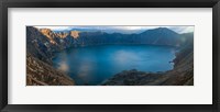 Lake surrounded by mountains, Quilotoa, Andes, Cotopaxi Province, Ecuador Fine Art Print