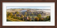 High angle view of a village, Naunton, Cotswold Hills, Gloucestershire, England Fine Art Print