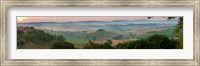 High angle view of the valley at sunset, Val d'Orcia, Tuscany, Italy Fine Art Print