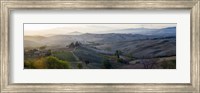 Valley at sunrise, Val d'Orcia, Tuscany, Italy Fine Art Print