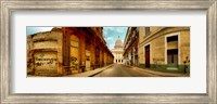 Buildings along street, El Capitolio, Havana, Cuba Fine Art Print