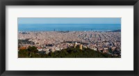 Aerial View of Barcelona and Mediterranean, Spain Fine Art Print