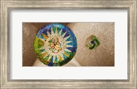 Ceiling detail of the Hall of Columns, Park Guell, Barcelona, Catalonia, Spain Fine Art Print