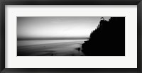 Lighthouse on the coast in black and white, Bass Head Lighthouse Maine Fine Art Print